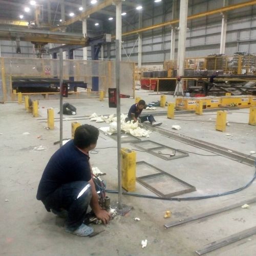 งานยกปรับระดับพื้นคอนกรีต ฐานเครื่องจักรโรงงานผลิตโครงสร้างคอนกรีตสำเร็จรูป ชลบุรี